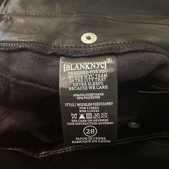 BLANKNYC Vegan Leather Pant in Suspicious Mind,‎ Black size 28 NEW - Picture 6 of 8
